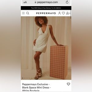 Peppermayo Blank Space Mini Dress - White Broderie
